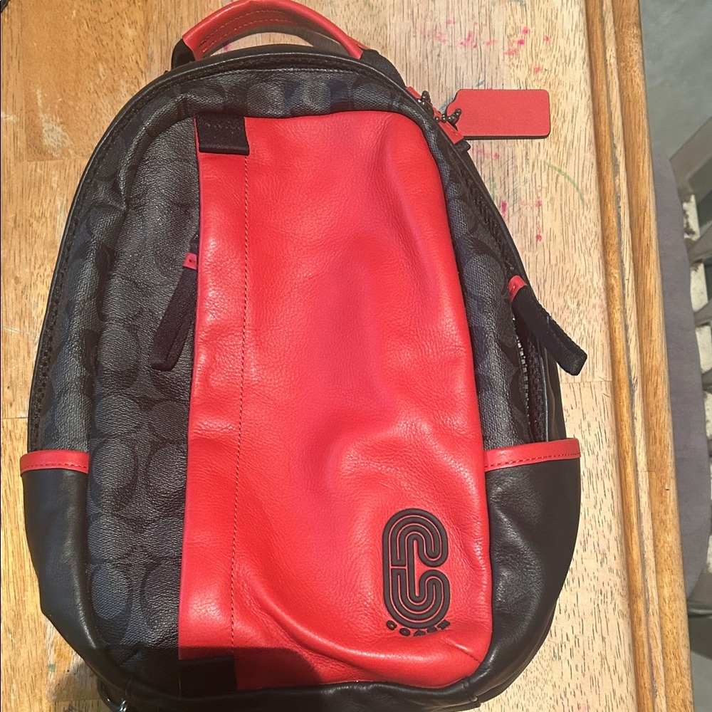 Coach Red and Black Men's Backpack